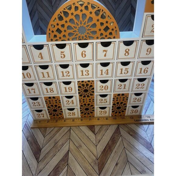 Ramadan Wooden Countdown LED Calendar Mosque Advent Calendar Decor & Kids Book - Picture 6 of 11